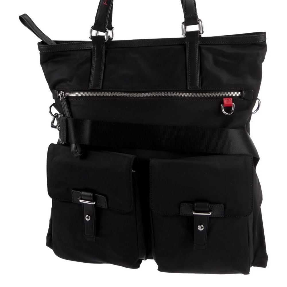 Tumi Black Nylon Convertible Tote with Dual Front Pockets